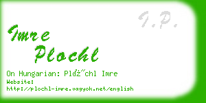 imre plochl business card